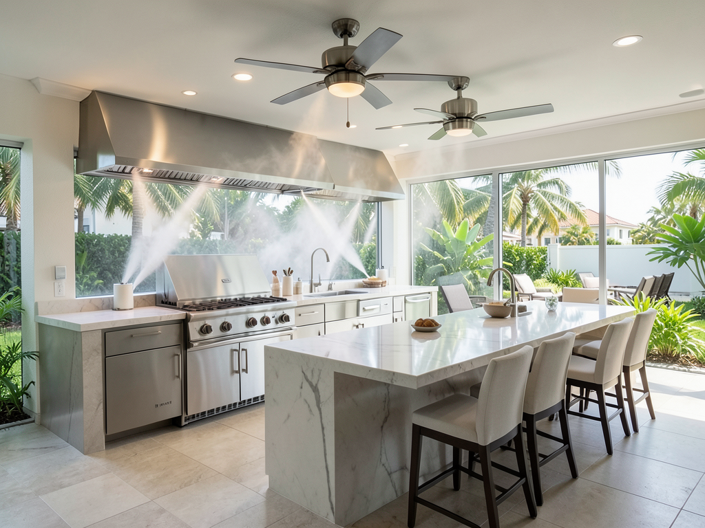 Outdoor cooling strategies for luxury patio kitchens in Ponce-Davis